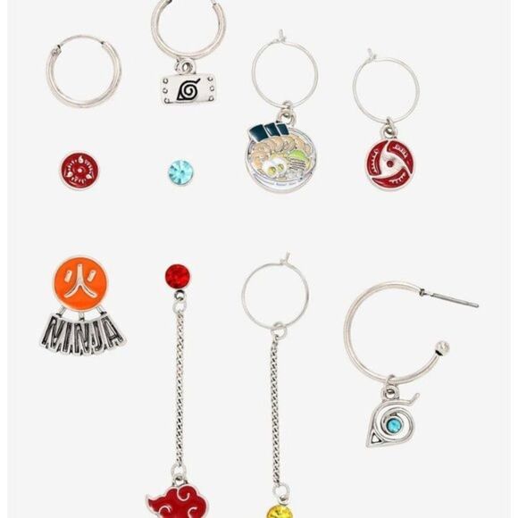 10x Naruto, Naruto Shippuden Japanese Anime Manga Mismatch Earring Set - Picture 2 of 2